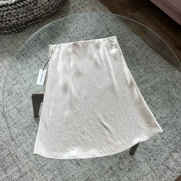Aritzia Babaton Slip Mini Skirt in Denude Feminine Satin - Picture 5 of 9